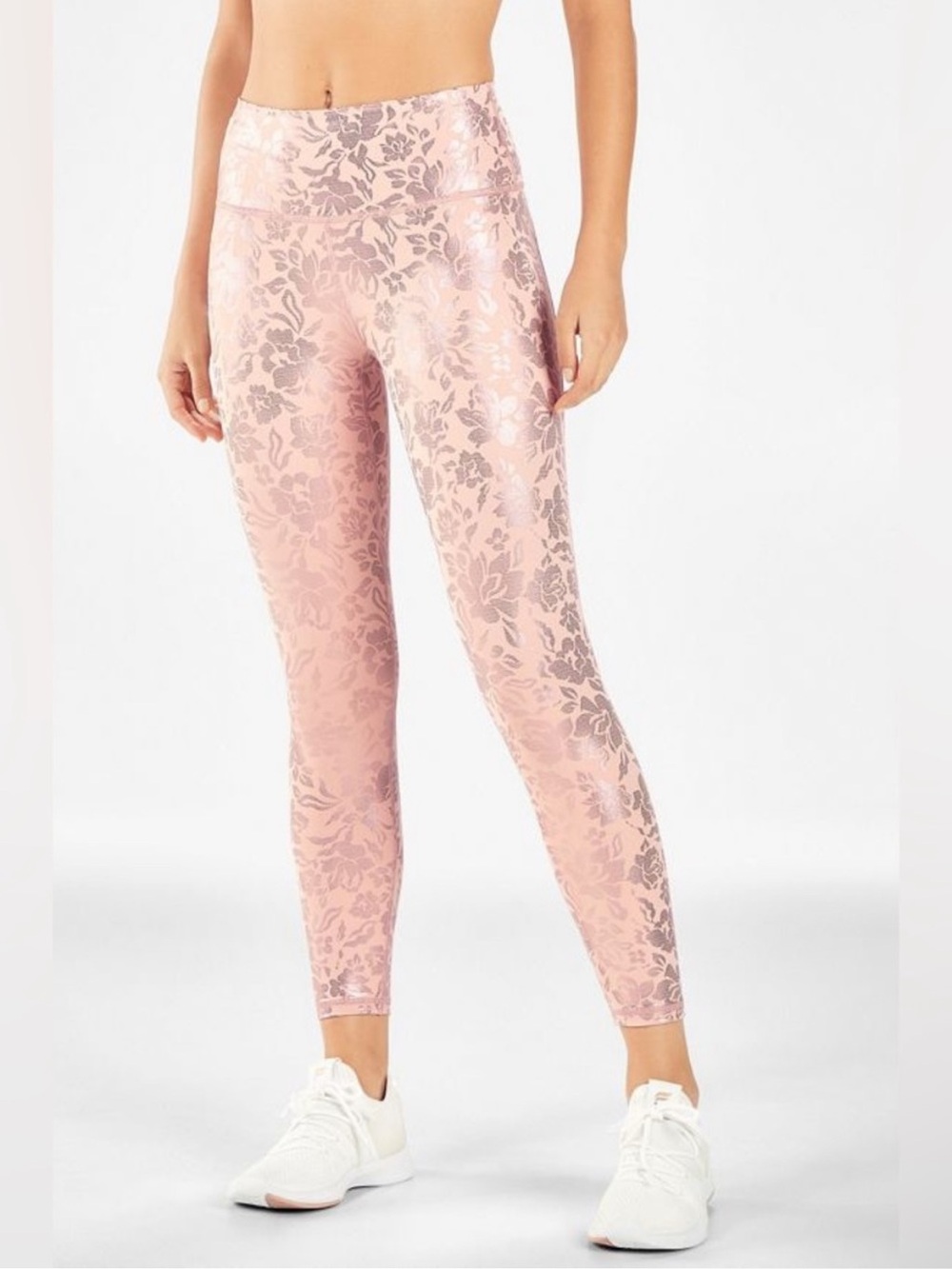 Fabletics Oasis Pureluxe High-waisted Leggings Pink Foil Metallic Size L